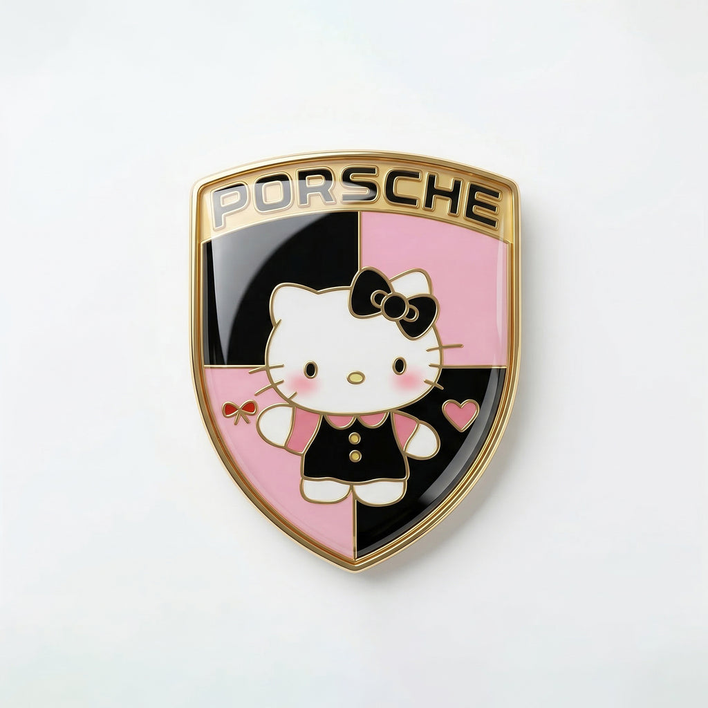 The "Blackpink Kitty" Porsche Custom Emblem
